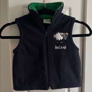 Navy Child’s Fleece Vest with Sheep Design size 2